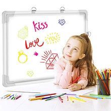 Load image into Gallery viewer, Magnetic Dry Erase Board, 16 x 12 Inch Wall Mounted White Board, Portable Double-Sided Small Whiteboard for School, Home & Office