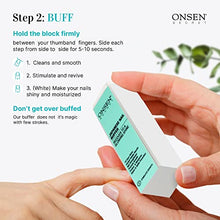 Load image into Gallery viewer, Onsen Japanese Nail Buffer and Shine Kit - Professional Nail File, 3-Way Nail Buffer Block with Free Replacement Pads and Nail Strengthening Cuticle Cream for Healthy Nails, Nail Care Kit, 2pk