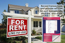 Load image into Gallery viewer, Cash Money and Rent Receipt Books, 4 Pack, Large Size, 2-Part Carbonless (White/Canary Yellow), 7-5/8 x 10-7/8 inches, by Better Office Products, 4 Sets per Page, 200 Sets per Book (800 Total Sets)