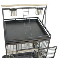 Load image into Gallery viewer, SUPER DEAL PRO 61''/ 68’’ 2in1 Large Bird Cage with Rolling Stand Parrot Chinchilla Finch Cage Macaw Conure Cockatiel Cockatoo Pet House Wrought Iron Birdcage, Black (68'')
