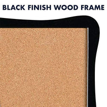 Load image into Gallery viewer, Quartet Corkboard, Framed Bulletin Board, 14 x 14 inches Cork Board, Home Organization, Black Frame (50722)