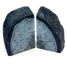 Load image into Gallery viewer, The Royal Gift Shop: Blue Genuine Brazilian Extra Quality Agate Bookends - Home Decor (Blue, 2-3 lbs)