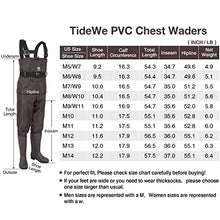 Load image into Gallery viewer, TIDEWE Bootfoot Chest Wader, 2-Ply Nylon/PVC Waterproof Fishing & Hunting Waders with Boot Hanger for Men and Women Brown Size 12