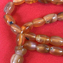 Load image into Gallery viewer, 33 Beads of Yemen Islamic Tasbih Aqeeq Aqiq (Agate) Stones Prayer Bead, Yemeni Muslim Tesbih Taspih, 13 x 7 mm | Yemeni Aqeeq Stone