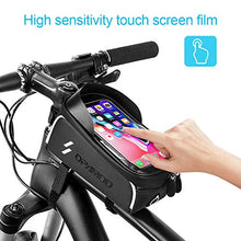 Load image into Gallery viewer, Bike Phone Front Frame Bag - Waterproof Bicycle Top Tube Cycling Phone Mount Pack Phone Case for 6.5’’ iPhone Plus xs max