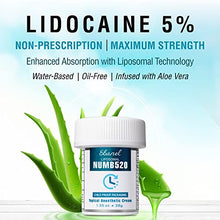 Load image into Gallery viewer, Ebanel 5% Lidocaine Topical Numbing Cream Maximum Strength 1.35 Oz, Numb520 Pain Relief Cream Anesthetic Cream Infused with Aloe Vera, Vitamin E, Lecithin, Allantoin, Secured with Child Resistant Cap