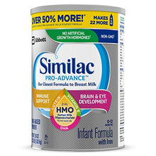 Load image into Gallery viewer, Similac Pro-Advance Non-GMO Infant Formula with Iron, with 2’-FL HMO, for Immune Support, Baby Formula, Powder, 36 Oz, Pack of 3 (One-Month Supply)