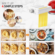 Load image into Gallery viewer, Antree Pasta Maker Attachment 3 in 1 Set for KitchenAid Stand Mixers Included Pasta Sheet Roller, Spaghetti Cutter, Fettuccine Cutter Maker Accessories and Cleaning Brush