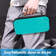 Load image into Gallery viewer, Carry Case for Nintendo Switch Lite Portable Travel Protector Carrying Case with 10 Game Slots and Tempered Glass Screen Protector - Turquoise Blue