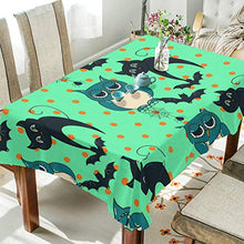 Load image into Gallery viewer, ALAZA Halloween Owls and Cats Tablecolth Table Cover for Party Dining Room Kitchen Decor,54 X 72,Stain and Wrinkle Resistant Washable Rectangle Table Cloth