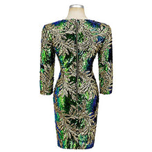 Load image into Gallery viewer, Yamycka Long Sleeve Embroidery Sequins Dress Women Party Clothes (Green, S)