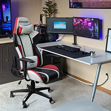 Load image into Gallery viewer, Homall Gaming Chair Racing Style High-Back PU Leather Office Chair Computer Desk Chair Executive and Ergonomic Swivel Chair with Headrest and Lumbar Support (White/Red)
