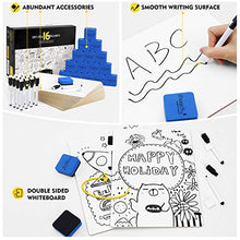 Load image into Gallery viewer, Magicfly Double-Sided Small White Board for Classroom, 9 x 12 Inches Dry Erase Lap Boards, Bulk Pack of 16 Mini White Board for Student, Kids, Teachers, Office, with 16 Pens, 16 Erasers & 16 Pen Clips