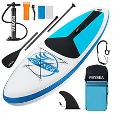 Load image into Gallery viewer, RAYSEA Inflatable Stand Up Paddle Board 10'6"x32"x6" (18.6lbs) Ultra-Light SUP with Accessories Backpack,Non Slip Deck,Paddle,Leash, Pump, Fin,Youth & Adult Stand Up Boat