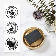 Load image into Gallery viewer, Natural Activated Charcoal Soap Bar (2-Pack) | Hand, Foot & Body Soap for Acne, Blackheads, Eczema, Athletes Foot | Tea Tree, Peppermint & Charcoal Soap | Vegan, Cruelty Free | Made In USA | 8 Oz
