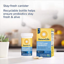 Load image into Gallery viewer, Renew Life Adult Probiotics 50 Billion CFU Guaranteed, 12 Strains, For Men & Women, Shelf Stable, Gluten Dairy & Soy Free, 30 Capsules, Ultimate Flora Extra Care- 60 Day Money Back Guarantee