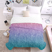 Load image into Gallery viewer, Soft Quilted Comforter Gradual Colorful Flower All Season Duvet Insert Alternative Quilts Purple Orange Lace Lightweight Blanket Coverlet for Couch Hotel Bedroom Living Room - Full,82x85 inch
