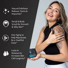 Load image into Gallery viewer, M3 Naturals Charcoal Exfoliating Body Scrub Polish with Collagen & Stem Cell Gentle Body Exfoliator Face Scrub Bump Eraser Booty Scrub Best Shower Scrub Skin Exfoliant for Men & Women 12 oz