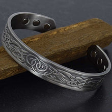 Load image into Gallery viewer, Holistic Magnets Viking Bracelet Mens (Tarnish-Free) Antique Silver Copper Magnetic Bracelet Arthritis Joint Stylish Healing Bangle Gift Boxed (VGP)-Viking Gods (M: Wrist 6.5-7.5 inch)