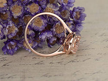 Load image into Gallery viewer, 8mm Heart Shaped Cut Natural Morganite Engagement Ring Solid 14k Rose Gold Pink Gemstone Diamond Halo Vintage Wedding Ring Half Eternity Antique Band Bridal Ring Anniversary Gift Birthstone for Her