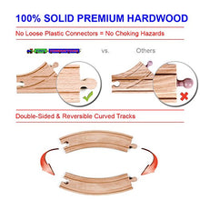 Load image into Gallery viewer, Tiny Conductors 52 Piece Wooden Train Track Set - 100% Real Wood, Compatible with Thomas and All Other Major Brands Wooden Toy Railroad Sets (52-Piece)