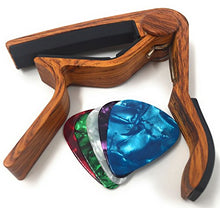 Load image into Gallery viewer, WINGO Guitar Capo for Acoustic and Electric Guitars - Rosewood with 5 Picks