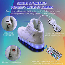 Load image into Gallery viewer, WONZOM High Top LED Light Up Shoes USB Charging Sneakers for Men Women-39(White)