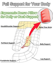 Load image into Gallery viewer, AS AWESLING 60in Full Body Pillow | Maternity Pillow and Pregnancy Pillows for Sleeping | Extra Large U Shaped Pillow with Detachable Side, Separate Support Pillow and Removable Cover (Grey)