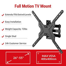 Load image into Gallery viewer, Loctek 26-55 inch TV Wall Mount Bracket Upto 72 lbs Weight Capacity, MAX. 400x400mm VESA Size, Full Motion Swivel Articulating Flat Screen