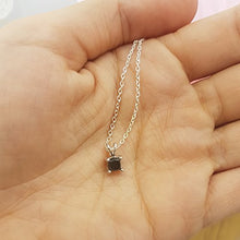 Load image into Gallery viewer, Dazzlingrock Collection 0.75 Carat (ctw) 14K Princess Cut Black Diamond Ladies Solitaire Pendant 3/4 CT, White Gold