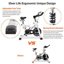 Load image into Gallery viewer, IDEER LIFE Indoor Cycling Bike Stationary Exercise Bike for Home Cardio Workout Smooth Belt Drive with Hand Pulse Sensor/LCD Display/Tablet Mount/Comfortable Seat Cushion(White09062)