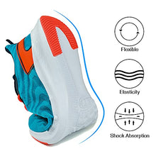 Load image into Gallery viewer, KUMNY Men's Breathable Walking Shoes Lightweight Athletic Running Tennis Mesh Sneakers Bule Orange Size 9.5