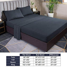 Load image into Gallery viewer, YANBING Twin Bed Sheets Set 3 Piece, Bed Sheet Set 1800 Brushed Soft Microfiber, 16 Inch Extra Deep Pocket, Wrinkle & Fade Resistant, Breathable, Hypoallergenic (Twin, Black)