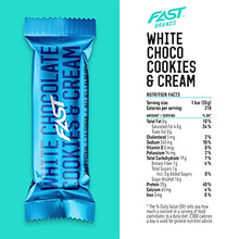 Load image into Gallery viewer, FAST BRANDS White Chocolate Cookies & Cream, 20 Gram Protein Bars (Pack of 12)