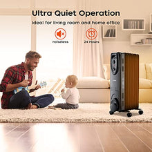 Load image into Gallery viewer, Oil Filled Radiator Heater, Radiator Heater, 2022 Upgraded 1500W Electric Portable Heater with 3 Heat Settings, Adjustable Thermostat, Quiet Overheat & Tip-Over Protection, Oil Heaters for indoor use