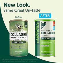 Load image into Gallery viewer, Great Lakes Wellness, Collagen Peptides Powder Supplement for Skin Hair Nail Joint - Quick Dissolve Hydrolyzed Collagen - Grass Fed Beef, Gluten Free, 16 oz Canister