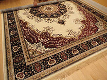 Load image into Gallery viewer, Silk Ivory Rugs Persian Tabriz Rug 7x10 Living Room Rugs Traditional Luxury 6x9 Area Rugs Living Room Carpet White Area Rugs (Large 7'x10')
