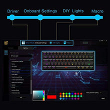 Load image into Gallery viewer, GK61 Hot Swappable Mechanical Gaming Keyboard - 61 Keys Multi Color RGB Illuminated LED Backlit Wired Gaming Keyboard, Waterproof Programmable, for PC/Mac Gamer, Typist (Gateron Optical Red, Black)
