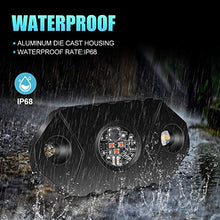 Load image into Gallery viewer, 4WDKING Amber LED Rock Lights, 2 Pods IP68 Waterproof Underbody Glow Trail Rig Lamp LED Neon Lights for Truck Jeep Off Road Truck Car Boat ATV SUV Motorcycle