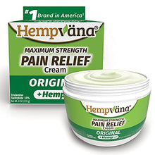 Load image into Gallery viewer, Hempvana Relief Cream with Seed Extract - Relieves Inflammation, Muscle, Joint, Back, Knee, Nerves and Arthritis – Made in USA 4oz Paraben Free, Vegan, Cruelty-Free As Seen On TV