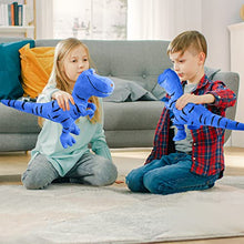 Load image into Gallery viewer, HCdoujoy Big Blue Plush Dinosaur Toy, Plush Dinosaur Animal Stuffed Toy, Tyrannosaurus Rex Dinosaur Toy for Baby Girl Boy Kids Birthday Gifts, Halloween, Christmas Children's Day Gifts 14.3×5.5×20"