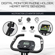 Load image into Gallery viewer, Folding Exercise Bike with 10-Level Adjustable Magnetic Resistance | Upright and Recumbent Foldable Stationary Bike is the Perfect Workout Bike for Home Use for Men, Women, and Seniors (Black/Black)