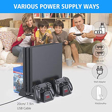 Load image into Gallery viewer, PS4 Stand Cooling Fan Station for Playstation 4/PS4 Slim/PS4 Pro, OIVO PS4 Pro Vertical Stand with Dual Controller EXT Port Charger Dock Station and 12 Game Slots