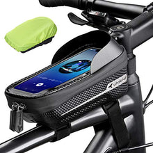Load image into Gallery viewer, Whale Fall Waterproof Bike Frame Bag Bike Phone Bag Bicycle Cell Phone Holder for GPS - Bicycle Bag Frame Hard Eva Navi Pressure-Resistant Handlebar Bag TPU Touch-Screen with Sun-Visor and Rain Cover