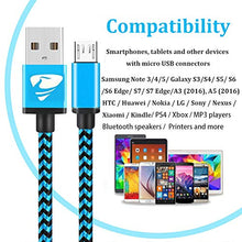 Load image into Gallery viewer, Micro USB Cable Aioneus Fast Android Charging Cord 6FT 3Pack Charging Cable Braided Charger Cord for Samsung Galaxy S7 Edge S6 S5 S2 J7 J7V J5 J3 J3V J2, LG K40 K20, Moto E4 E5 E6, Tablet, PS4, Xbox