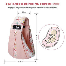 Load image into Gallery viewer, Baby Carrier by Cuby, Natural Cotton Baby Sling Baby Holder Extra Comfortable for Easy Wearing Carrying of Newborn, Infant Toddler and Ideal for Baby Registry (Pink Flamingo)
