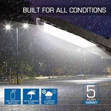 Load image into Gallery viewer, LEDMO 300W LED Parking Lot Lights Adjustable Arm Mount with Photocell 1000-1200W HID/HPS Replacement Waterproof IP65 36000LM 5000K Outdoor Commercial Area Street Lighting
