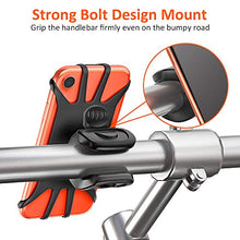 Load image into Gallery viewer, Matone Bike Phone Mount, 360° Rotatable Motorcycle Phone Mount Bike Phone Holder, Universal Adjustable Silicone Holder Compatible with iPhone 11/11 Pro Max/XR/X/8, Samsung Galaxy Note 10 Plus/S10