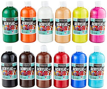 Load image into Gallery viewer, Sargent Art (SARAD) Acrylic Paint, 16oz Bottles, Colors may vary, 12 Piece, (24-6102)