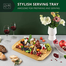 Load image into Gallery viewer, Extra Large Cutting Board - Bamboo Cutting Boards for Kitchen, Wood Chopping Boards with Juice Groove, Wooden Cutting Board for Vegetables, Fruit and Cheese | Charcuterie Serving Tray (L, 15" x 10")